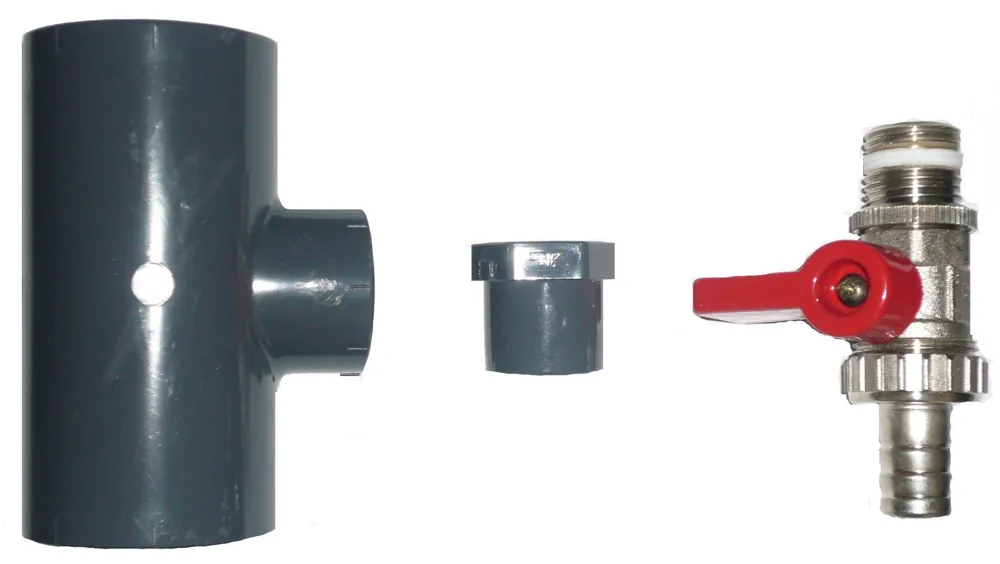 Poolheizung Solar Entleerungsset für PVC- Verrohrung - 63mm Neu Im Sortiment
