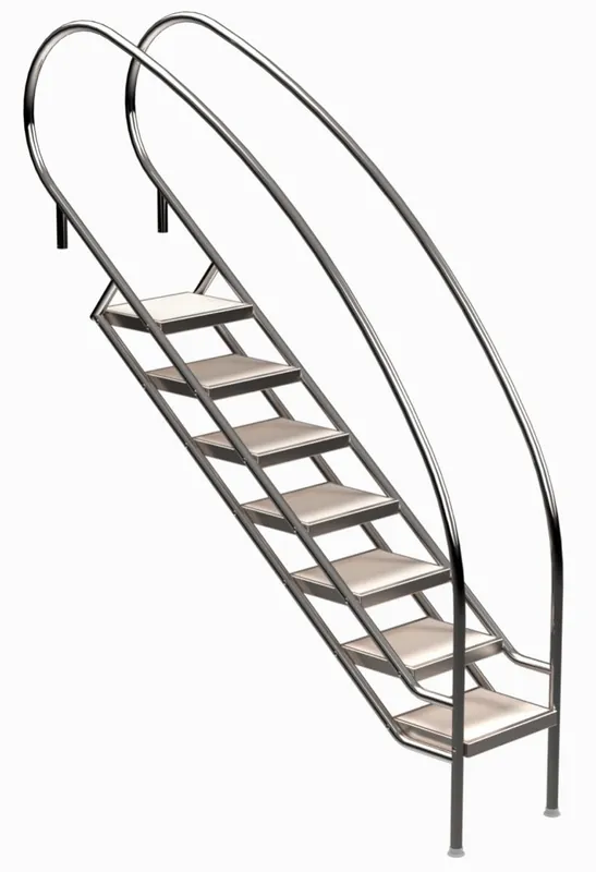 Jetzt Bestellen Ideal Eichenwald - Modell 08.1 Treppe MIAMI SWING Ø40 *V4A* - 7-stufig VARIO ohne Montageset VA - Stufen
