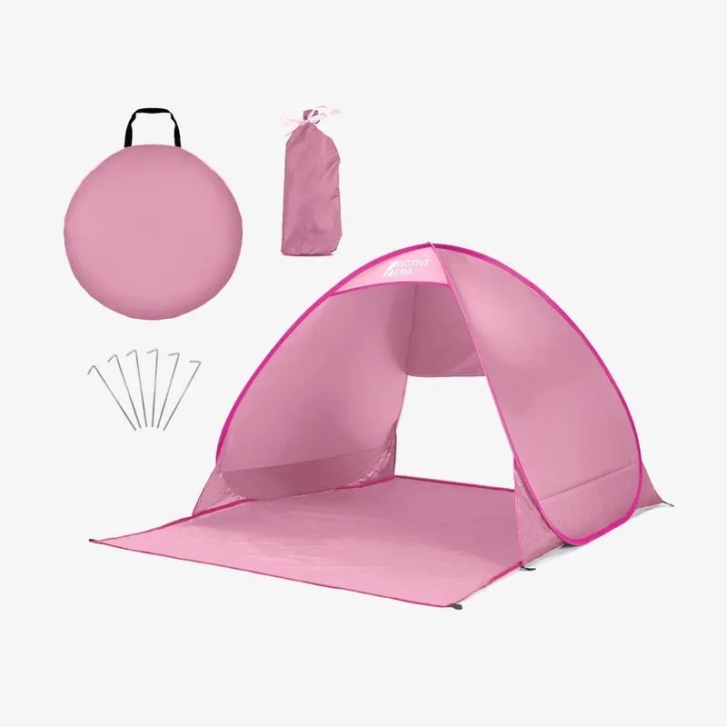 2 Person Beach Tent with UV Protection - Pink Billig