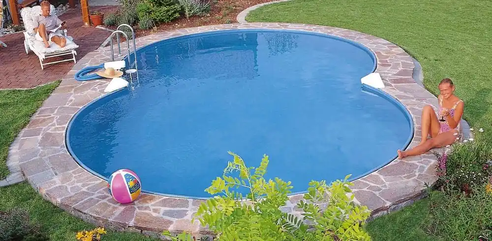 Swimmingpool Achtform 1,50m hoch, Innenhülle 0,6mm-525 x 320 x 150 x 0,6 Sonderaktion