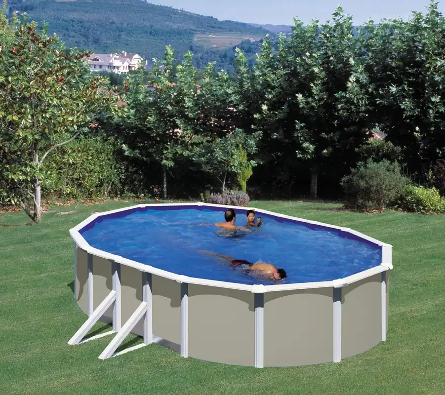 Poolset Feeling oval in grau - 7,30 x 3,75 x 1,32m Neu Im Sortiment