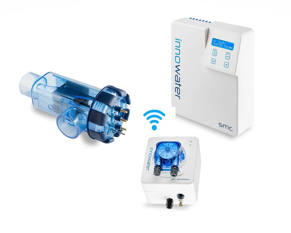 Innowater Salzelektrolyse Anlage SMC10 plus wireless pH-Regelung für Pools bis 30m³ Preisknaller