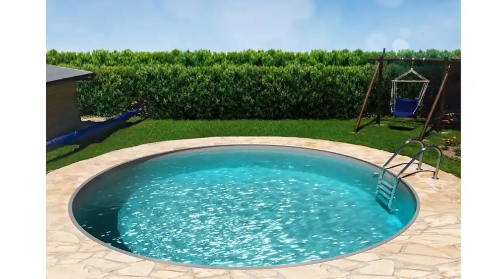 Swimmingpool rund Farbe Grau, 1,20 hoch, Innenhülle 0,8mm, in vielen Größen-300 x 120 x 0,8 Markenware