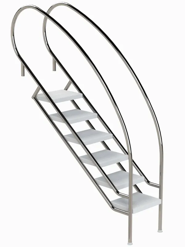 Ausverkauf Ideal Eichenwald - Modell 08.1 Treppe MIAMI SWING Ø40 *V4A* - 6-stufig VARIO ohne Montageset ABS - Stufen