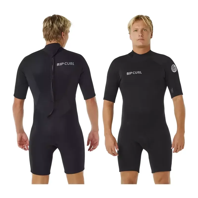 Shorty Rip Curl Trad Flat Lock Back Zip 2/2mm Schwarz Expressversand