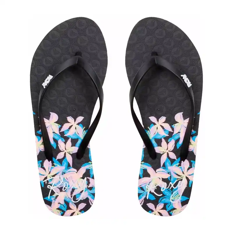 Neu Flip-Flops Roxy Viva Stamp Black/Boysenberry