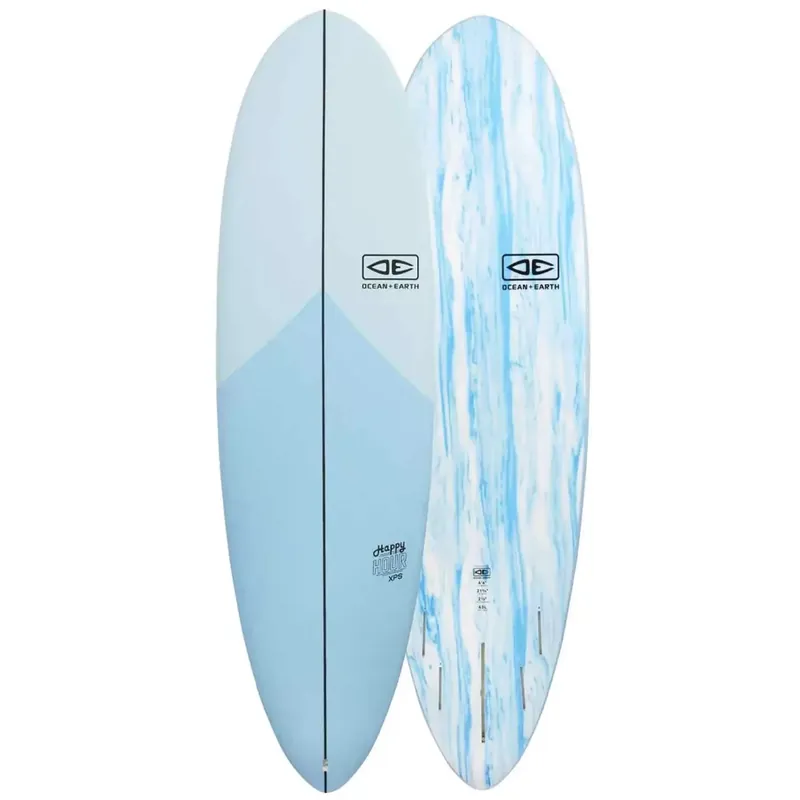 Surfbrett softboard Ocean & Earth Happy Hour Epoxy Soft Single+Quad Sky Blue Garantierte Lieferung