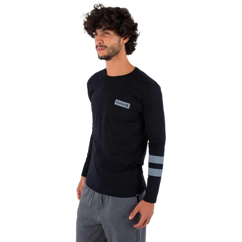 Versand Am Gleichen Tag Langärmeliges T-Shirt Hurley Oceancare Black Party