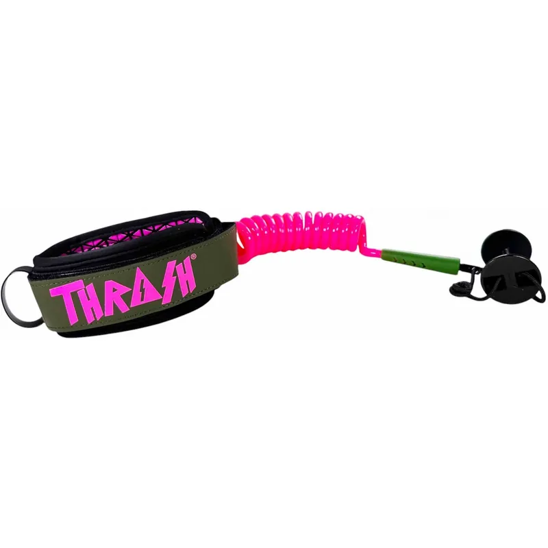 Schneller Versand Leash für bodyboard Thrash 9mm Ultra Series Pink/Green Army