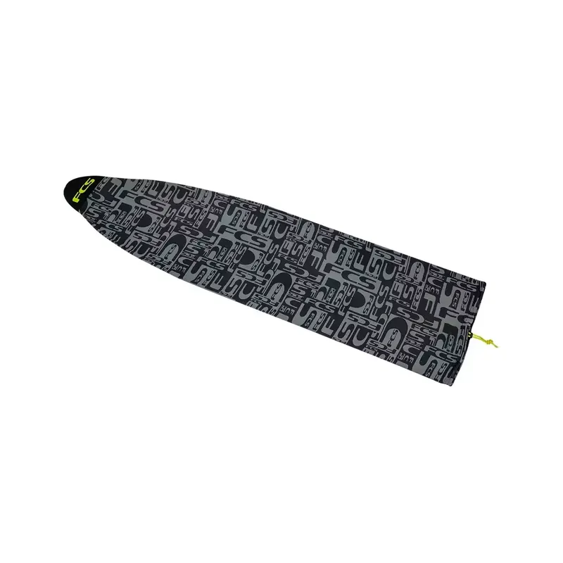 Sale Sokkenhoes FCS Stretch Cover Funboard Monogram Coal/Lime