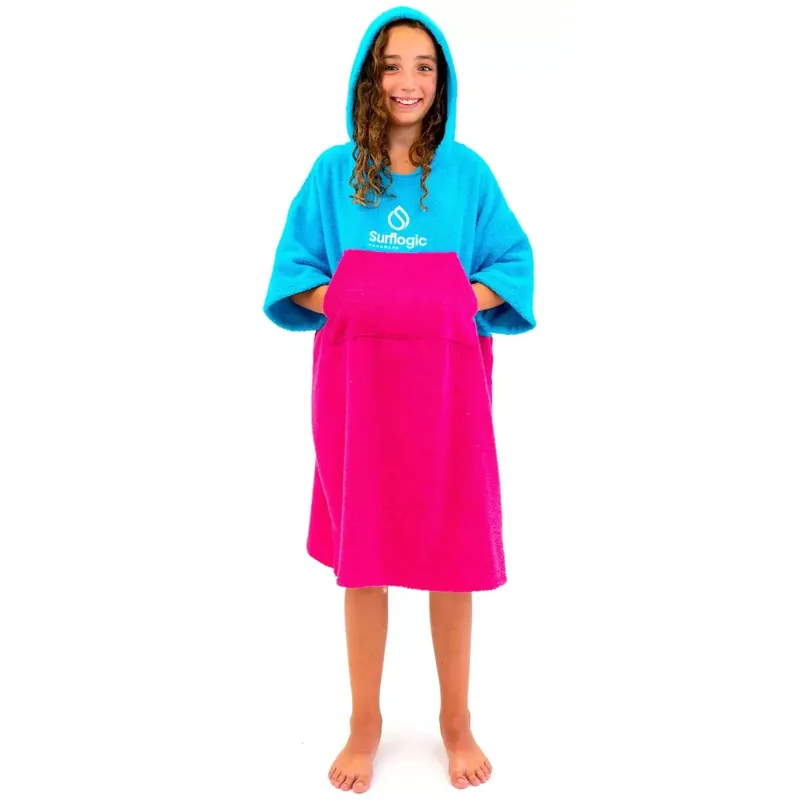 Poncho Junior Surf Logic Cyan & Pink Saisonangebot