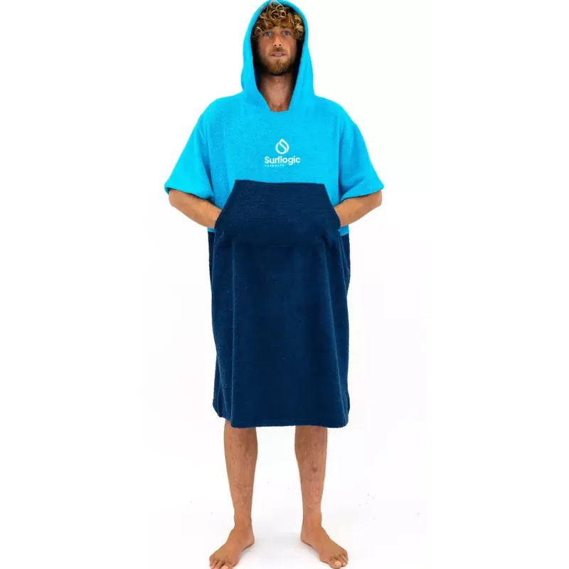 Letzte Chance Poncho handtuch Surf Logic Cyan & Navy