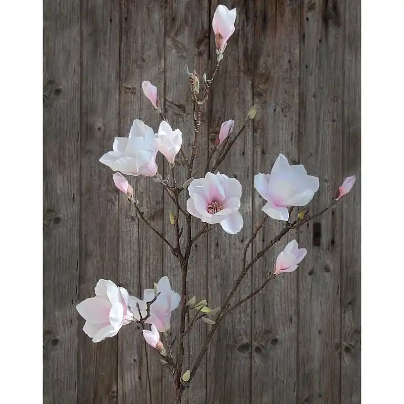 Super-Preis Künstlicher Blütenzweig Magnolie, 129 cm, weiß-rosa