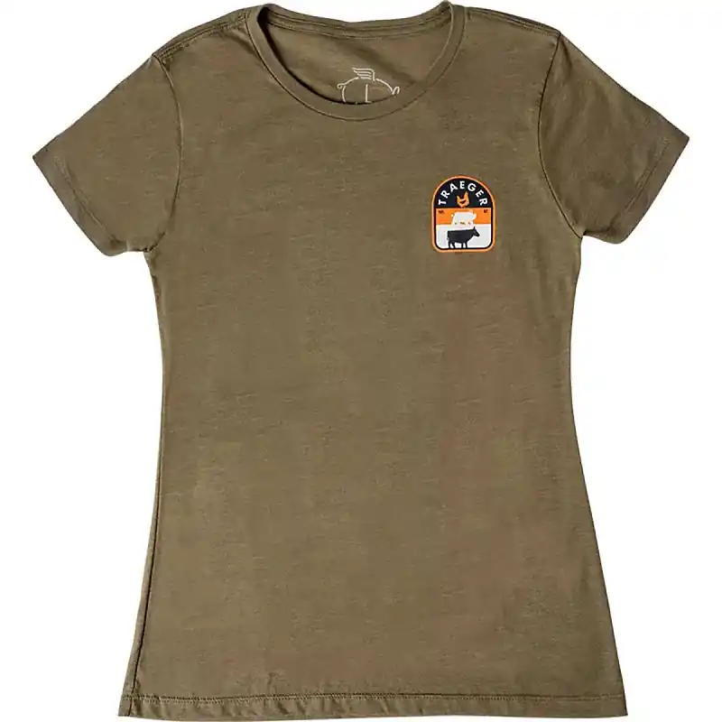 Solange Der Vorrat Reicht Traeger Animal Stack T-Shirt Grün 2XL, Damen