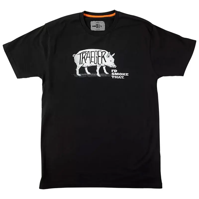 Preisknaller Traeger I'd Smoke That Pig T-Shirt Schwarz XL, Unisex