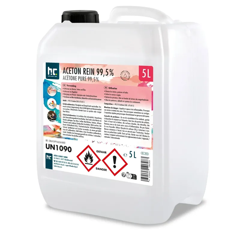 Preisreduziert 5 L Höfer Chemie® Aceton rein 99,5% in Kanister