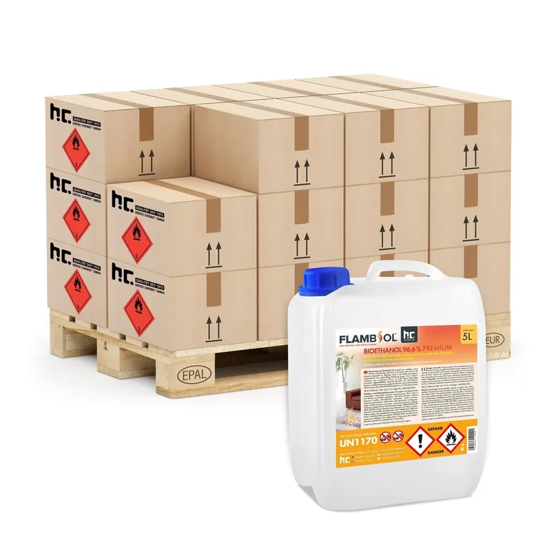 5 L FLAMBIOL® Bioethanol 96,6% Premium für Ethanol-Brenner oder Kamine Finale Aktion