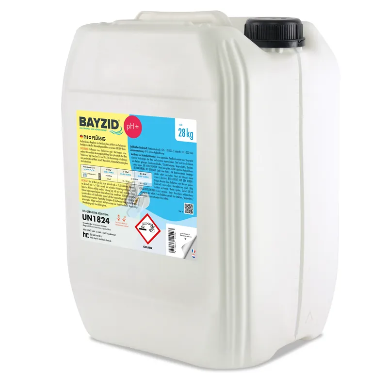 28 kg BAYZID® pH Plus flüssig für Pools in großen Kanistern Direktkauf