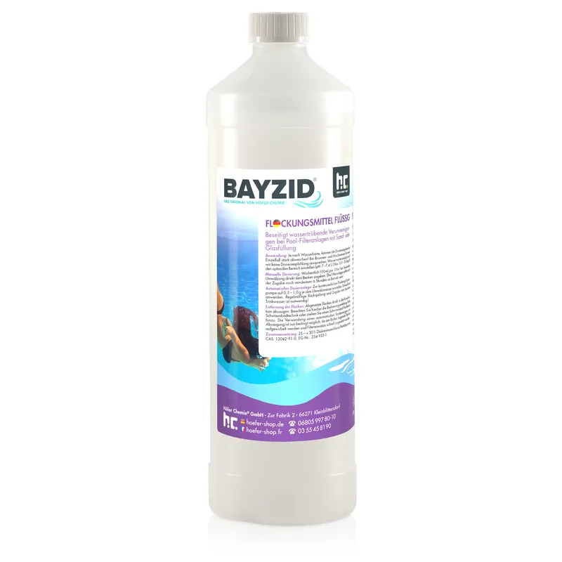 1 L BAYZID® Flockungsmittel flüssig für Pools in Flaschen Mega-Angebot