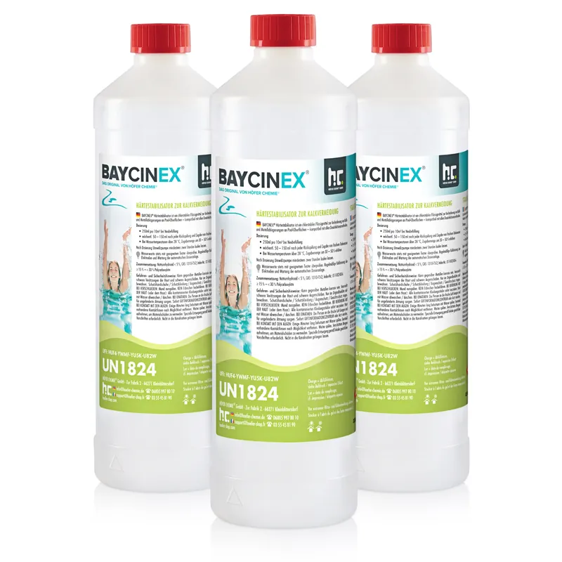 1 L BAYCINEX® Härtestabilisator zur Kalkvermeidung in Flaschen Ausverkauf