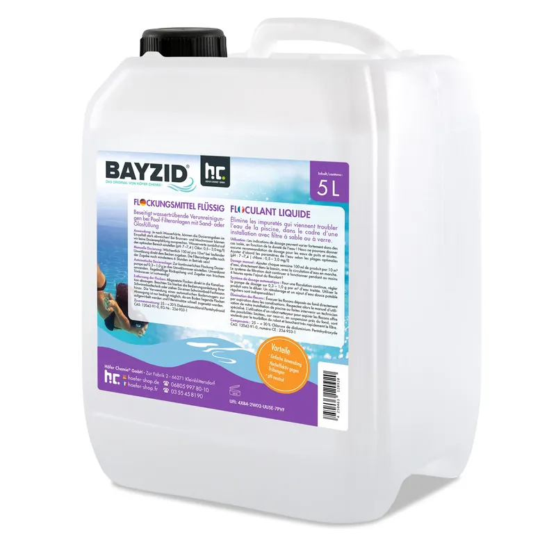 Heißes Angebot 5 L BAYZID® Flockungsmittel flüssig für Pools im Kanister