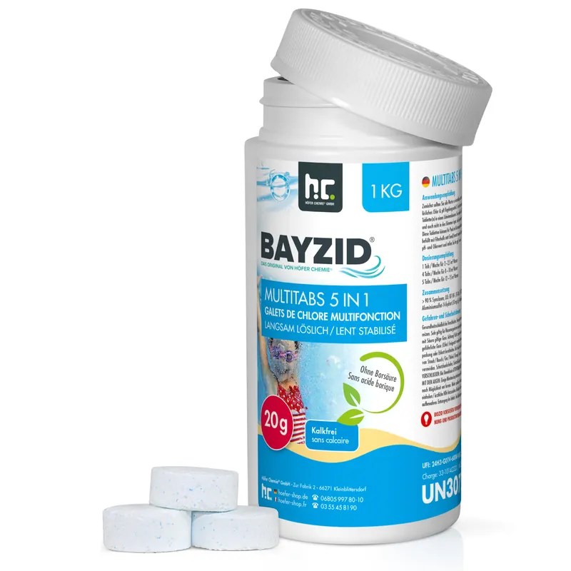 1 kg BAYZID® Multitabs 20g 5in1 für Pools Preisreduziert