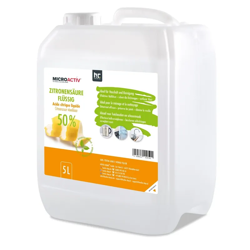 5 L Microactiv® Zitronensäure 50% flüssig Entkalker in Kanister Sonderaktion