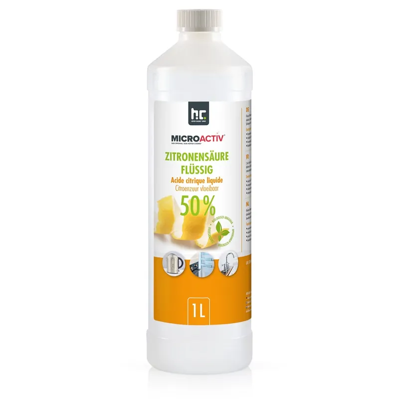1 L Microactiv® Zitronensäure 50% flüssig Entkalker in Flaschen Garantierte Lieferung