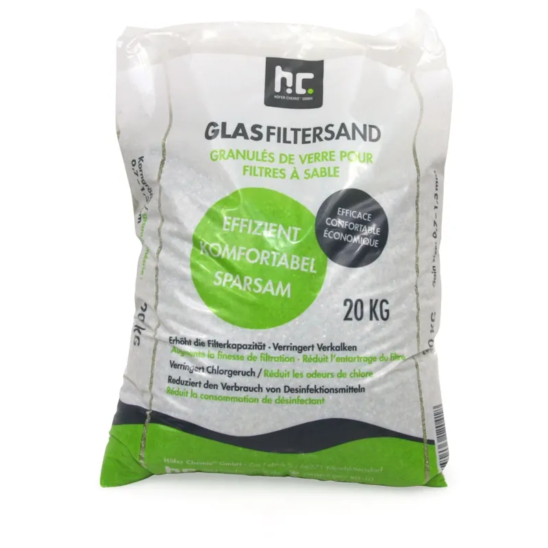 20 kg Spezial Glasgranulat für Sandfilteranlagen 0,7 - 1,3 mm Körnung Bestpreis