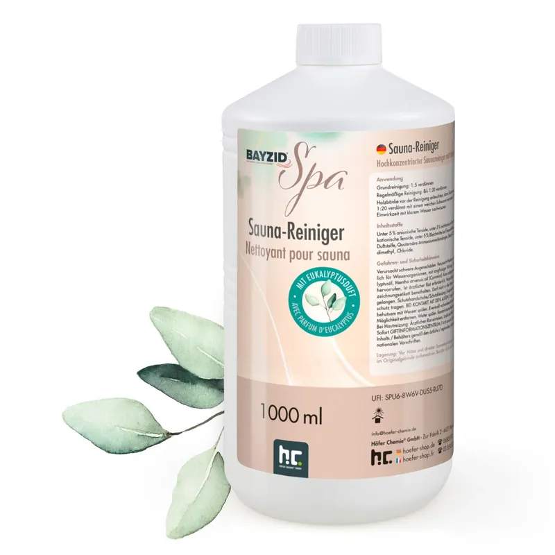 1 L BAYZID® SPA Saunareiniger mit Eukalyptusduft - hochkonzentriertes Reinigungsmittel Letzte Chance