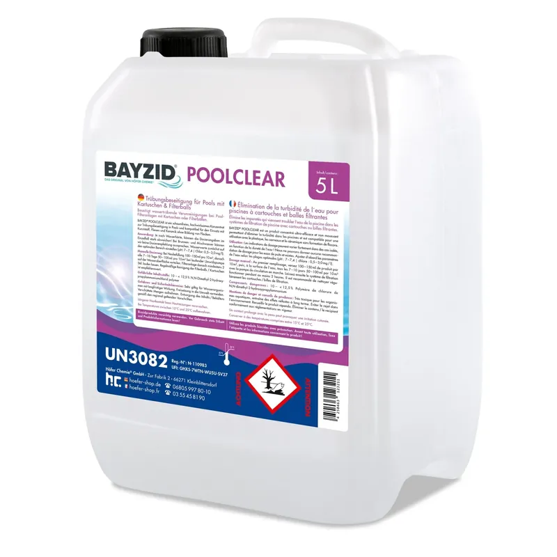 5 L BAYZID® Poolclear - Trübungsbeseitigung für Pool-Filter mit Kartuschen & Filterballs Sale
