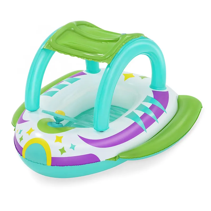 Ausverkauf Space Splash™ Kinder Schlauchboot Raumschiff mit Sonnenschutzdach 98 x 95 x 61 cm
