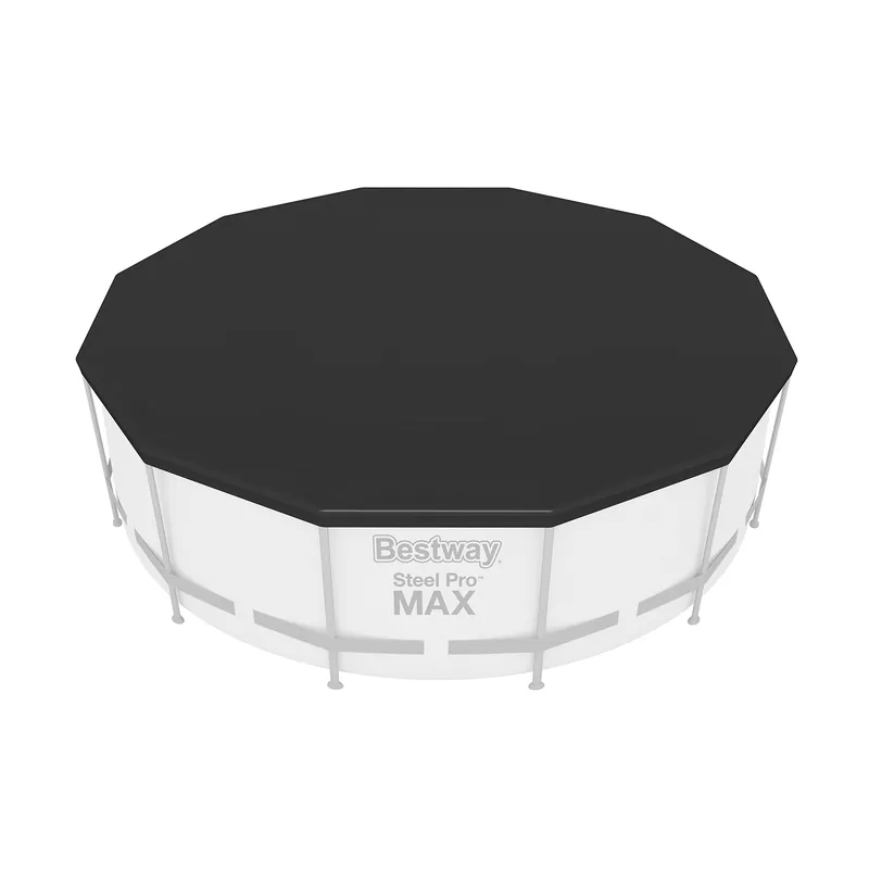 Ausverkauf PVC-Abdeckplane passend für 366 cm Pools, schwarz, rund
