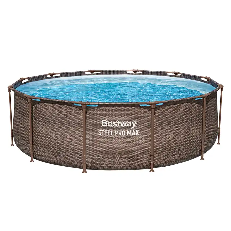 Begrenztes Angebot Steel Pro MAX™ Solo Pool ohne Pumpe Ø 366 x 100 cm, Rattan-Optik (Schokobraun), rund