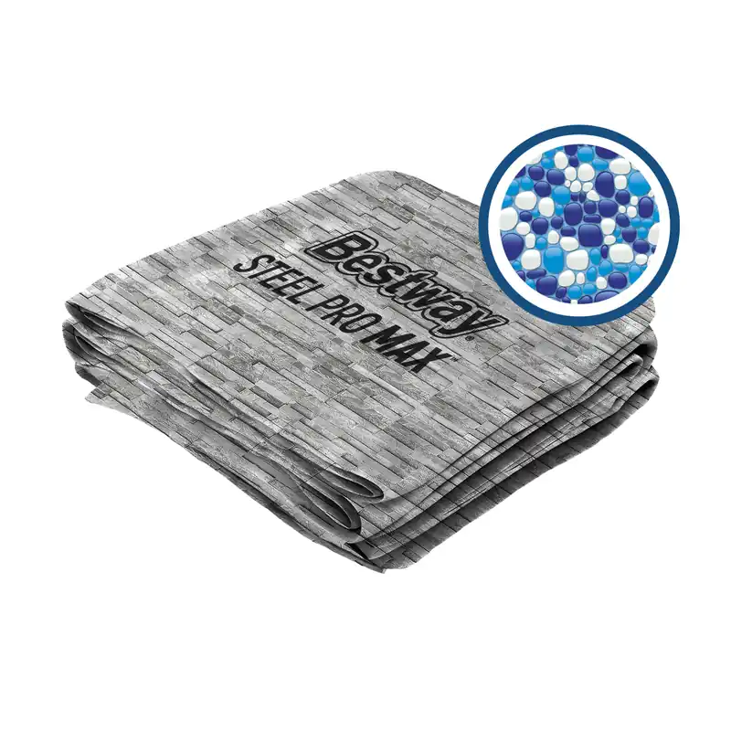 Preisknaller Bestway® Ersatzteil Poolfolie Steinwand (cremegr.) für Steel Pro MAX™ Pool 427 x 250 x 100 cm, oval