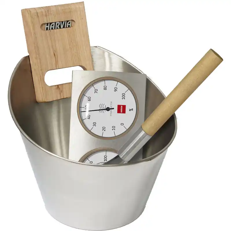 Neu Harvia Sauna Zubehörset Edelstahl silber