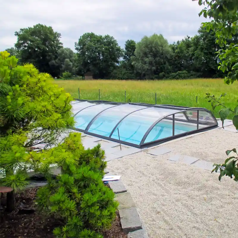 Alukov Poolüberdachung Azure Flat Compact 4,75 x 10,60 m Preiswert