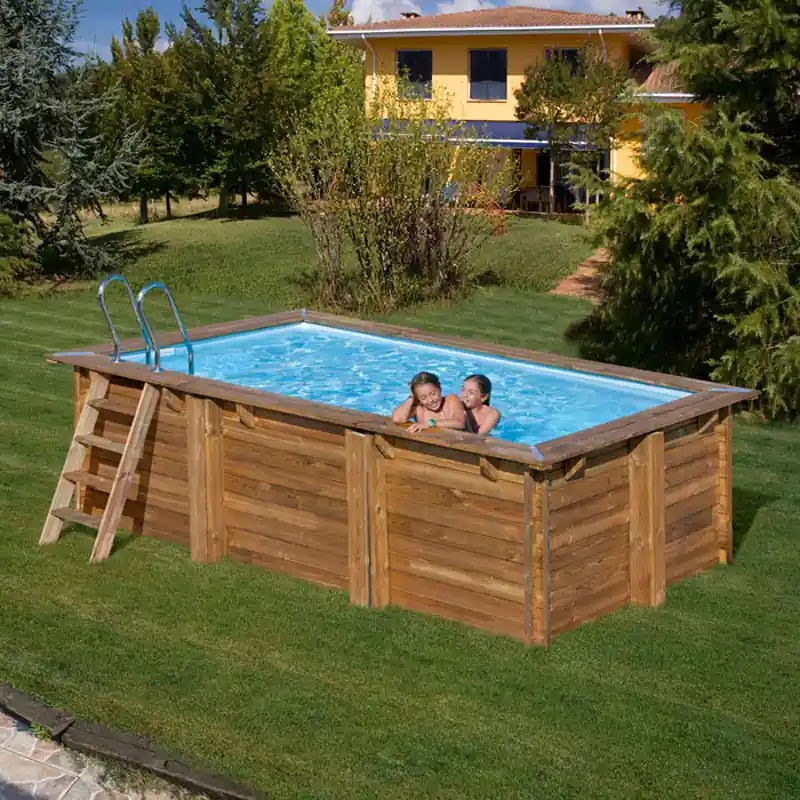 Gre Holzpool Komplettset Marbella 2 | Rechteck | 4,20 x 2,70 x 1,17 m | Massivholz & winterfest Meistverkauft
