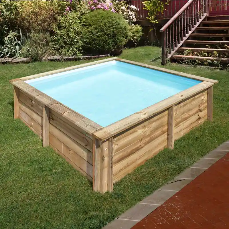 Versand Am Gleichen Tag Gre Holzpool Komplettset City | Quadrat | 2,25 x 2,25 x 0,68 m | Massivholz & winterfest