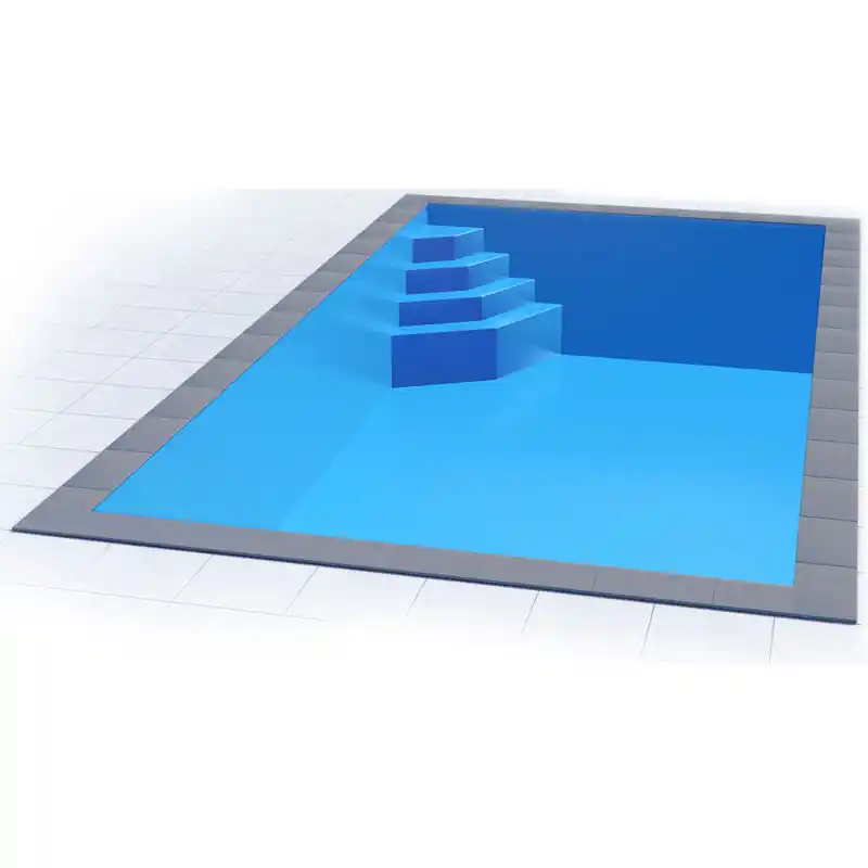 Preis Gesenkt Styropor Pool Einzelbecken 7 x 3,5 x 1,5 m Ecktreppe Smaragd