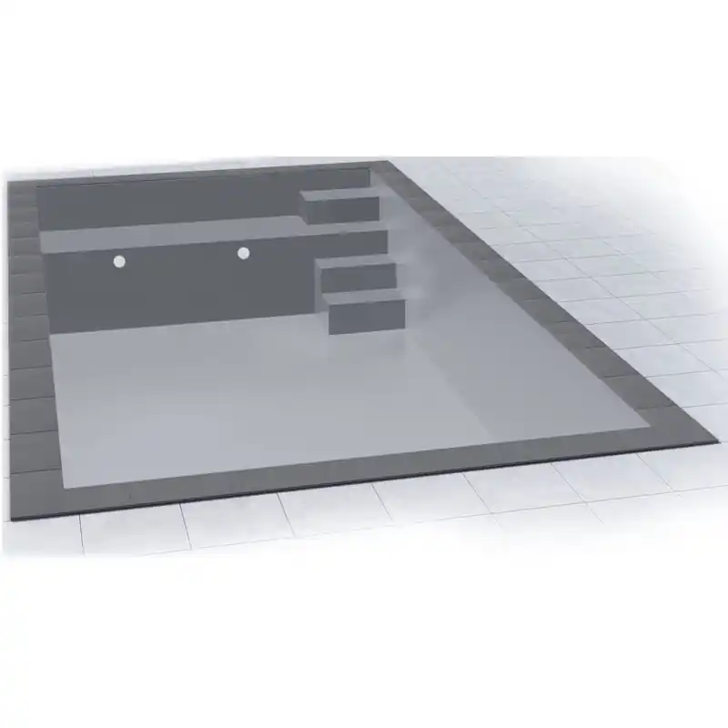 Billig Isotherm Pool Set 8 x 4 x 1,5 m Sitzbank und Treppe