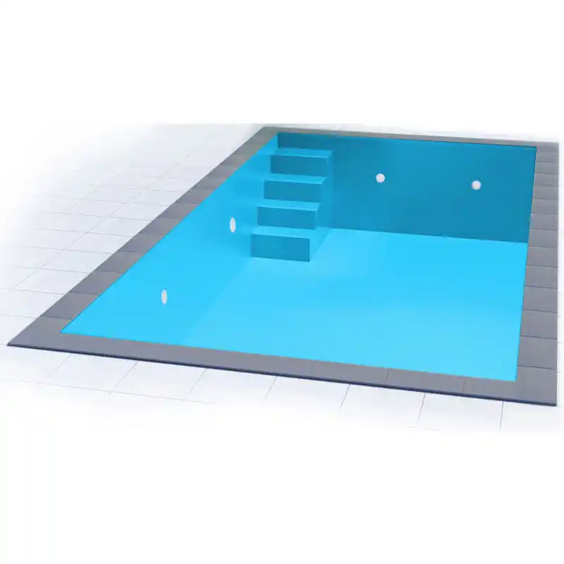 Schnäppchen Styropor Pool Set 8 x 4 x 1,5 m Ecktreppe Variofit 58 cm