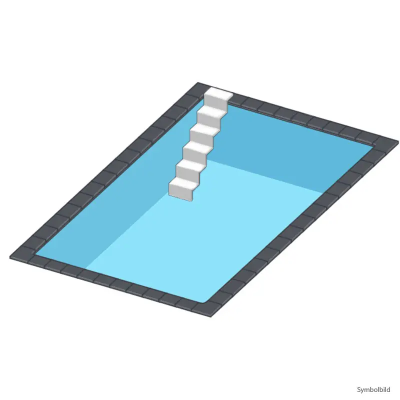 Styropor Pool Set 6 x 3 x 1,5 m Treppe Eleganz Echt