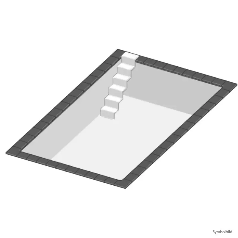 Styropor Pool Set 6 x 3 x 1,5 m Treppe Eleganz Top-Angebot
