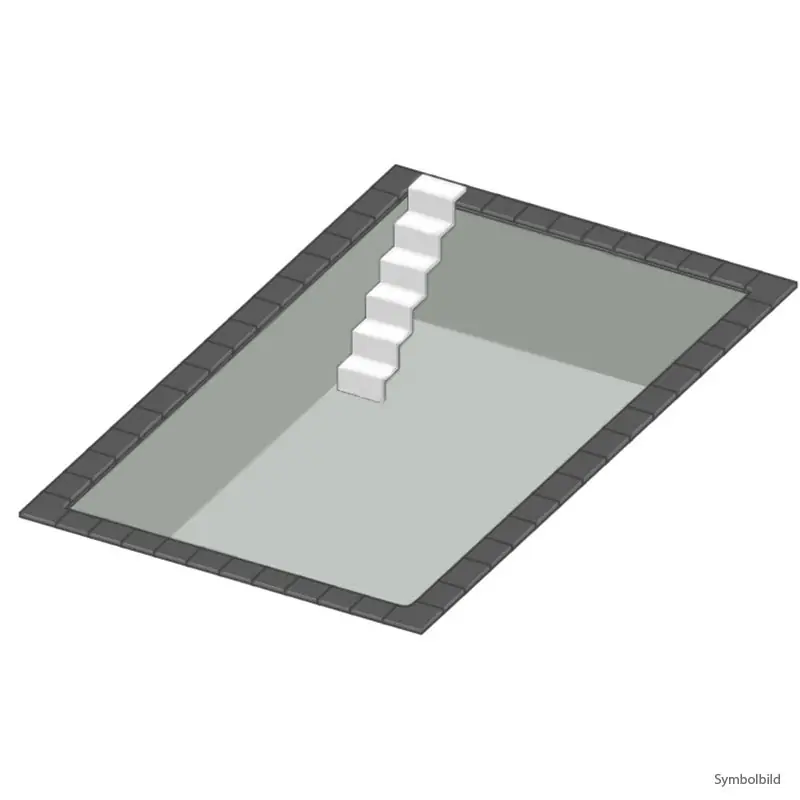 Styropor Pool Set 7 x 3,5 x 1,5 m Treppe Eleganz Rabatt