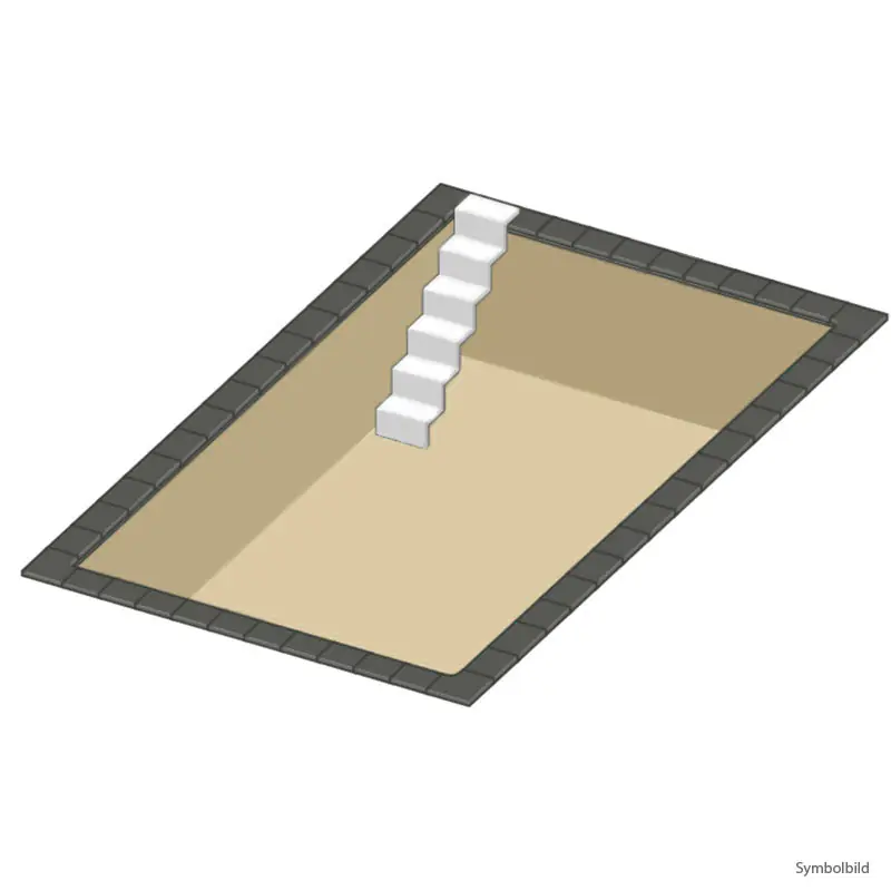 Sonderangebot Isotherm Pool Set 8 x 4 x 1,5 m Treppe Eleganz