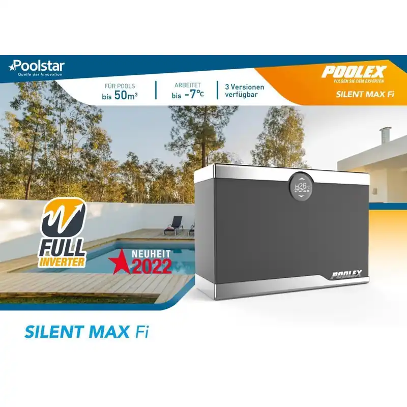 NEU Poolex Silent MAX 80 Wärmepumpe FI WIFI 8kW Poolheizung SilentMAX Super-Preis