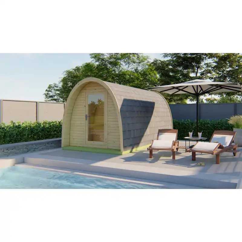 Tuindeco Saunahaus POD SAUNA FICHTE 230 x 480cm - Aufbau innerhalb NRW möglich Echt