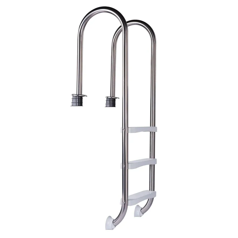 Stainless Steel Leiter Poolleiter SLIM 3-steps - for pool over 1.10m max Wasserhöhe - plastic steps Aktuell
