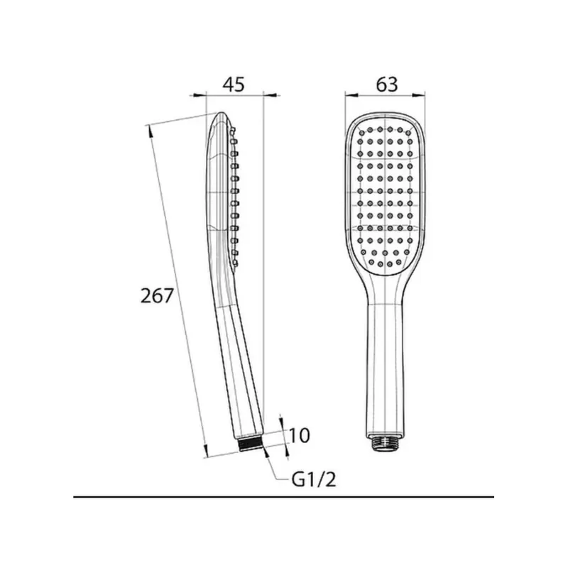Bravat Handbrause eckig 26,7 x 6,3 x 4,5 cm Meistverkauft